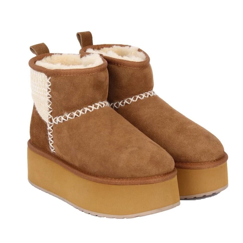 EMU Australia - Stinger Knit Flatform Womens Boot/SIZE 11/CHESTNUT - Picture 4 of 15